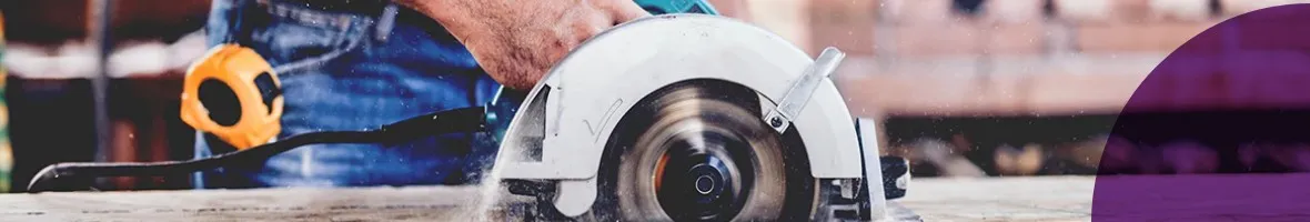 hand holding angle grinder